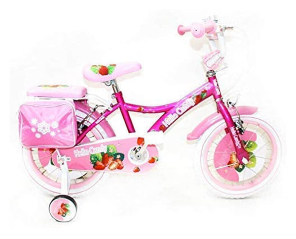 Vélo Fille 14" 2 Freins avec Panier et Sacoches Latérales Fuchsia prezzo