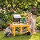 Cucina Giocattolo per Bambini 84,2x34,4x90 cm con 15 Accessori in Legno di Abete e PP Giallo      