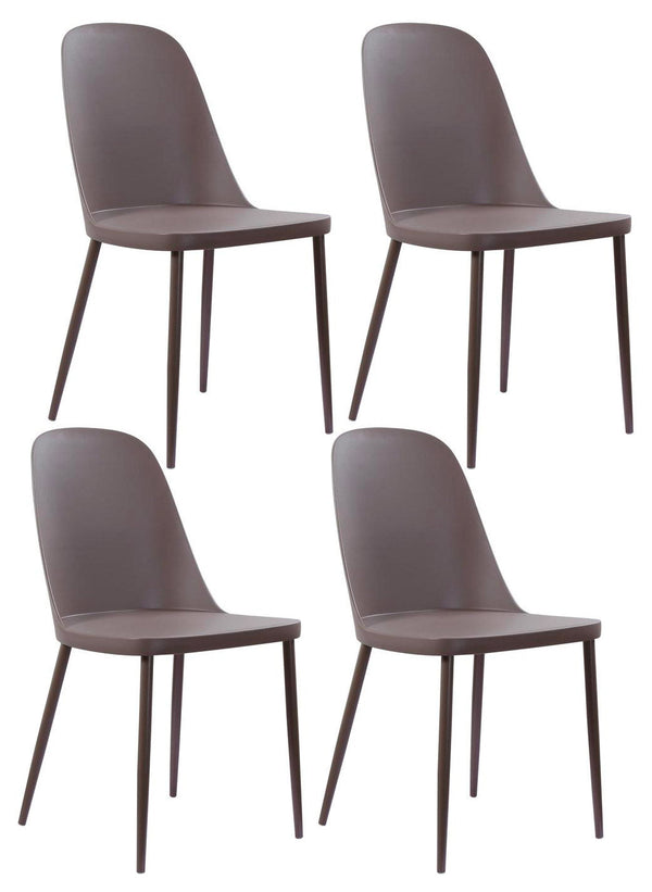 online Set 4 Sedie 46x55xH80 cm in Polipropilene Tamara Visone