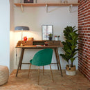 Set 4 Sedie Imbottite 38x43x74 cm in Vellluto Velvet Ottanio e Oro