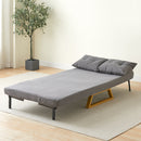 Poltrona Letto Reclinabile 2 Posti Chaise Lounge in Velluto Convertibile Grigio