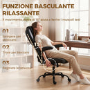 Sedia Ufficio Girevole 71x71x120-130 cm Funzione Dondolo Braccioli Ribaltabili Schienale Alto in Pelle PU Nero      