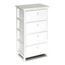 Cassetiera con 4 Cassetti in Legno Paulownia Bianco Fadi Seconda Scelta