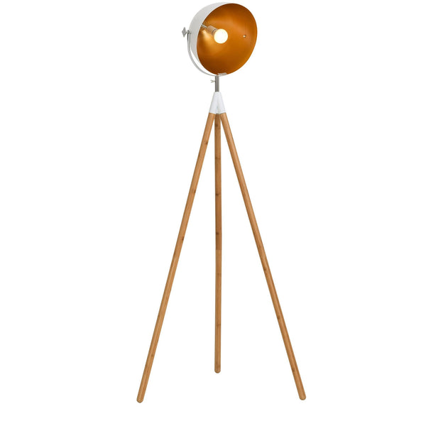 Lampadaire trépied en bois avec abat-jour en métal 70x70x170 cm E27 online