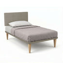 Letto 1 Piazza e Mezza con Rete Rivestita Similpelle Cappuccino Tessis Testata Square Varie Misure
