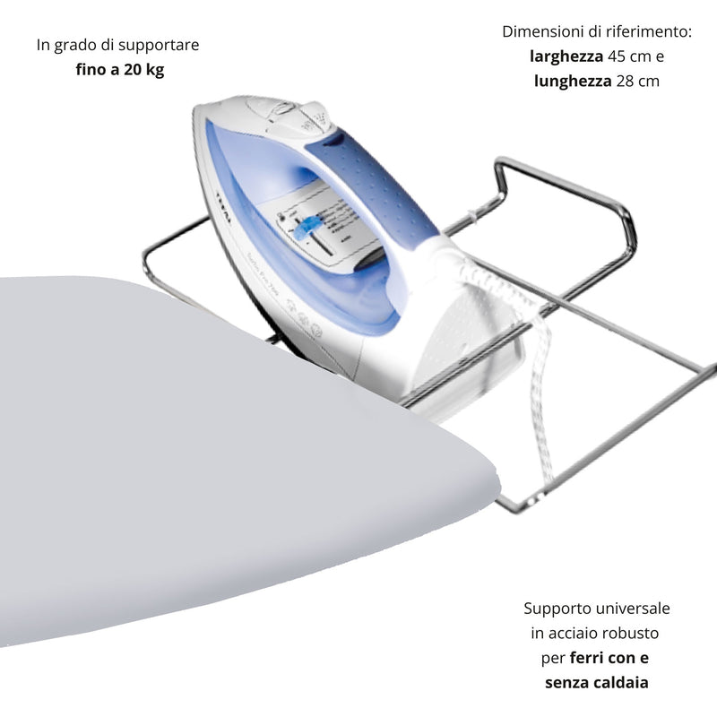 Asse da Stiro Completo Festival 125x48 cm con Piano Stiramaniche Regolabile in Altezza      