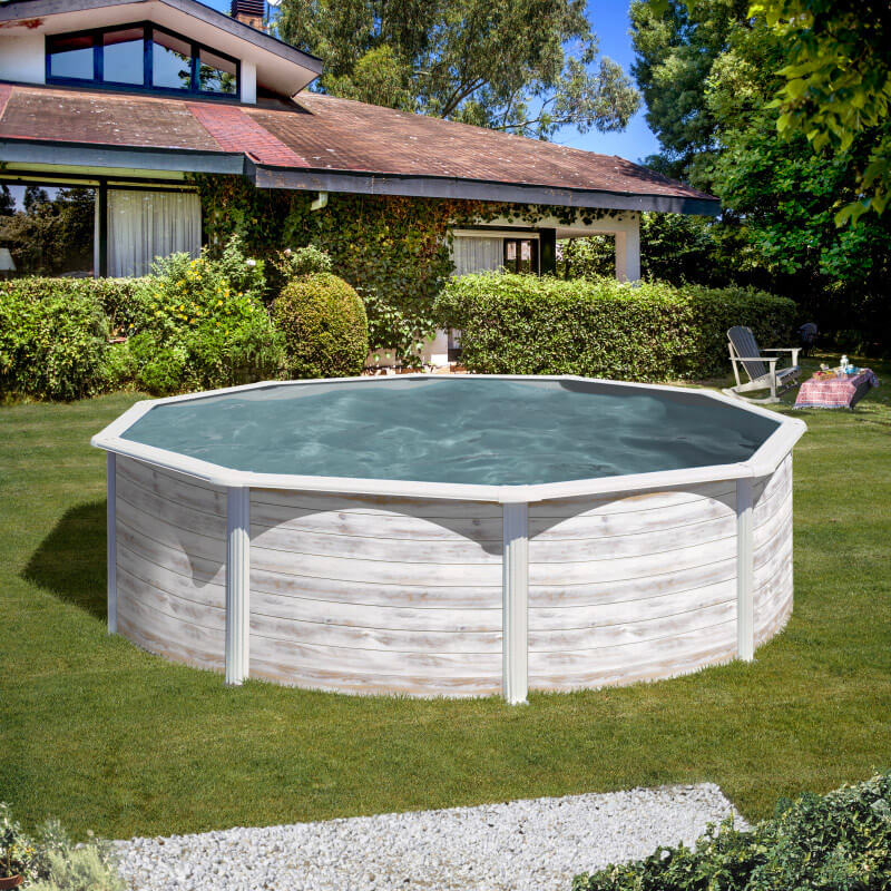 Piscina Rotonda Fuori Terra Ø460xh120 cm in Acciaio e PVC Gre Finlandia