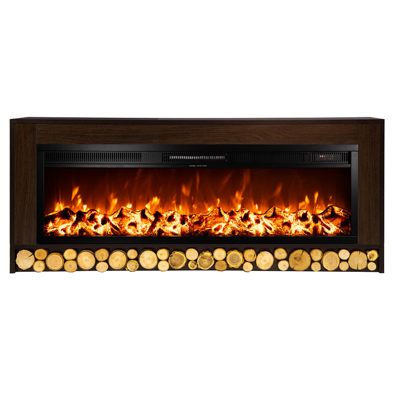 Camino Elettrico da Pavimento 63x150x30 cm Effetto Fiamma 1500W Rio & Tanzania Bianco