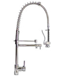 Rubinetto Cucina Miscelatore Monocomando Lavello con Molla Girevole in Ottone Grand Chef Cromato