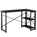 Scrivania da Ufficio Angolare 120x72,5x76,5 cm in MDF e Metallo Nero