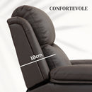 Poltrona Alzapersona Reclinabile con Poggiapiedi e Telecomando 76x90x105 cm Marrone  