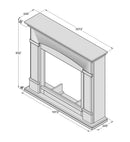 Camino Elettrico da Pavimento 107,2x95,2x24,5 cm Effetto Fiamma 1500W Sined Siena Wenge