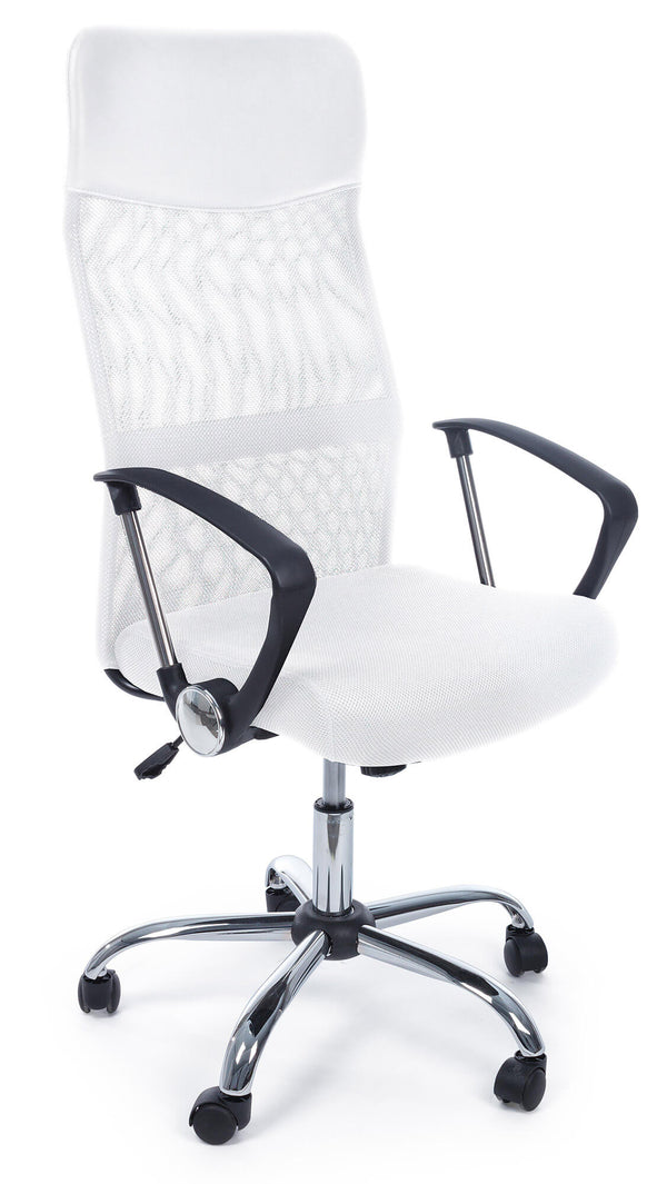 sconto Chaise de bureau de direction en tissu polyester Dakar blanc