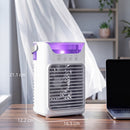 Ventilatore da Tavolo con 3 Velocità Luce RGB Funzione Nebulizzazione in ABS e PP Bianco      