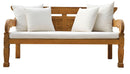 Panchina da Giardino 210x112x103 cm Bali in Teak con Cuscini e Pollow  Ecrù