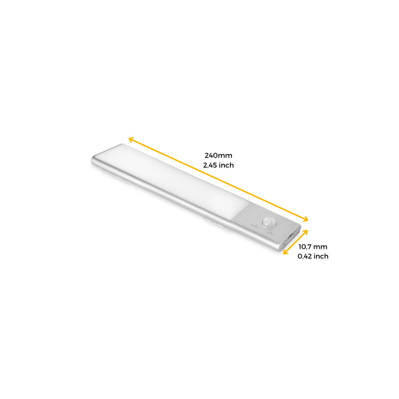 Lampada Led Ricaricabile Sensore di Movimento 240 mm Emuca Kaus 