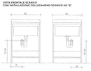 Mobile Lavatoio 60x50x85cm 2 Ante Asse in Termoplastico Montegrappa Marella Bianco
