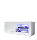 Mobile TV 1 Porta 1 Nicchia 140x43x56cm TFT  Basic Bianco Lucido