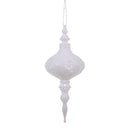 Set 12 Palline Decorative per Albero di Natale con Punta H19,8 cm Bianco