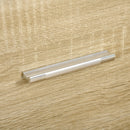Cassettiera 4 Cassetti 76x35x72 cm in Legno e Maniglie in Alluminio Bianco e Rovere  