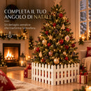 Staccionata per Albero di Natale 40x29,5x1 cm Recinto Decorativo Bianco      