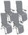 Lot de 4 transats pliants inclinables 59x76x109 cm avec repose-pieds en aluminium et textilène G
