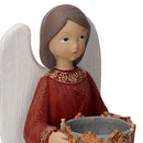 Angelo resina portacandele rosso cm 11x12,5xh32