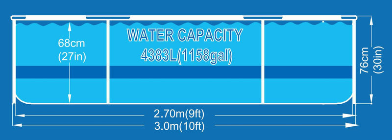 Piscina Fuori Terra Rotonda 300x76cm Jilong Blu
