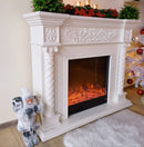 Camino Elettrico da Pavimento 102x120x33 cm Effetto Fiamma 1500W Milano Marrone