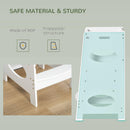Torre Montessoriana per Bambini 40x50x90 cm Altezza Regolabile in MDF Bianca