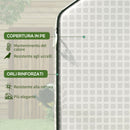 Copertura Serra da Giardino 140x73x190 cm con Porta a Cerniera e Finestre in PE Bianco      