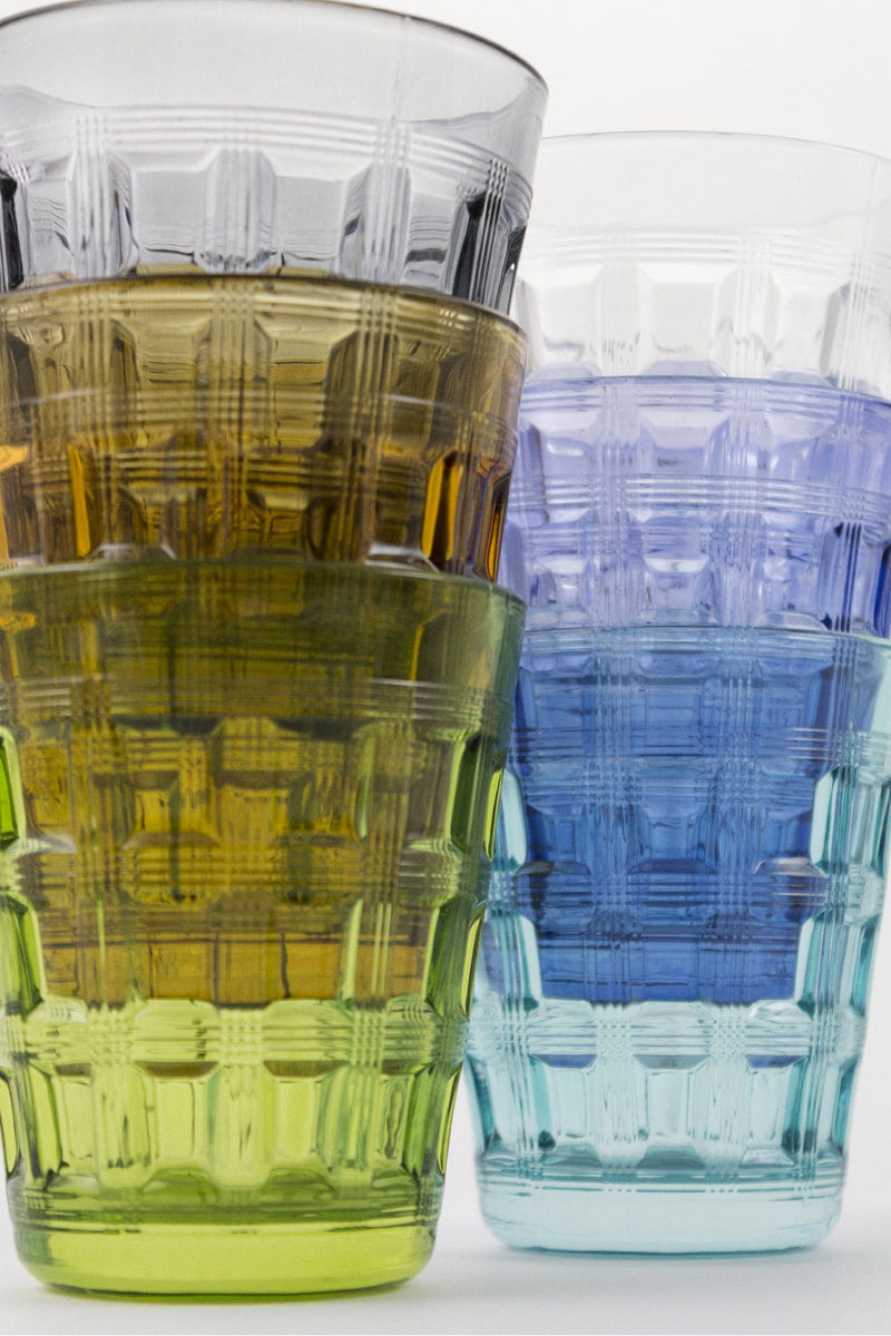 Set 6 Bicchieri Ø9x10 cm in Vetro Villa d'Este Home Tivoli Recta Multicolor