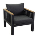 Set Salotto da Giardino Divano 2 Poltrone e Tavolino in Alluminio Idaho Antracite