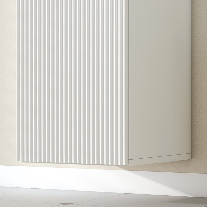 Mobile Bagno Sospeso a Colonna 30x31.5x160 cm con Ripiani Regolabili e Chiusura Soft Close in MDF Bianco      