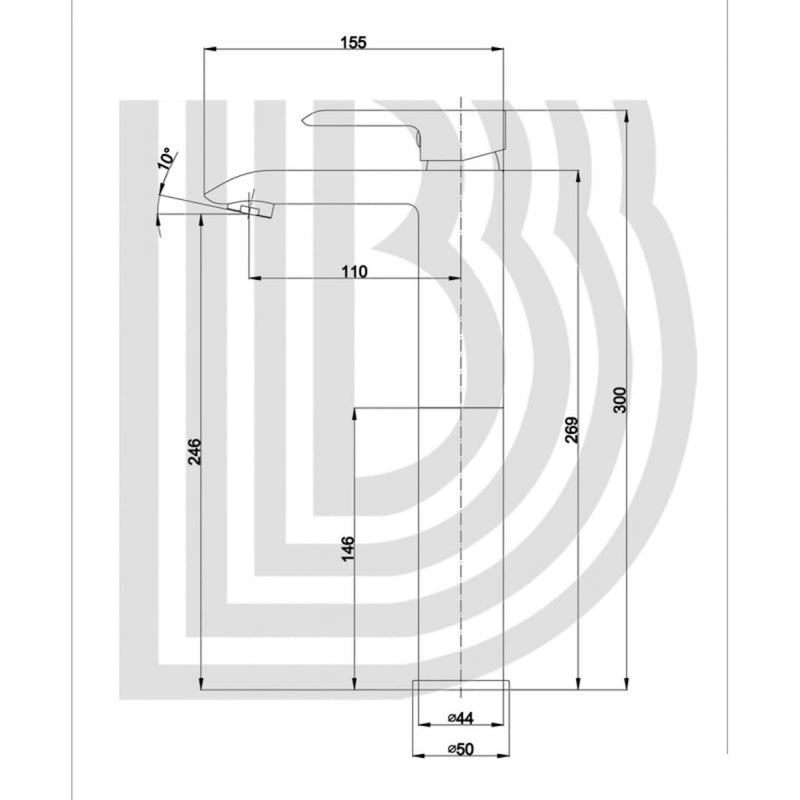 Rubinetto Miscelatore Alto per Lavabo in Ottone 5x15,5x30cm TFT Joy Cromato