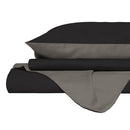 Copripiumino Piazza E Mezza con Sacco e Federe in Tinta Unita Double Face Linea Zoe Cioccolato e Sabbia 