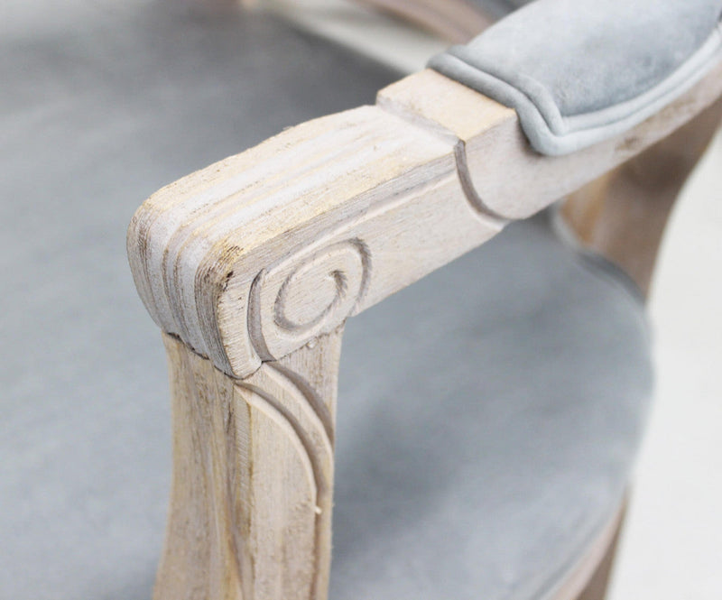 Poltrona Charlene in Velluto Grigio 55x51x100 h cm in Velluto Grigio