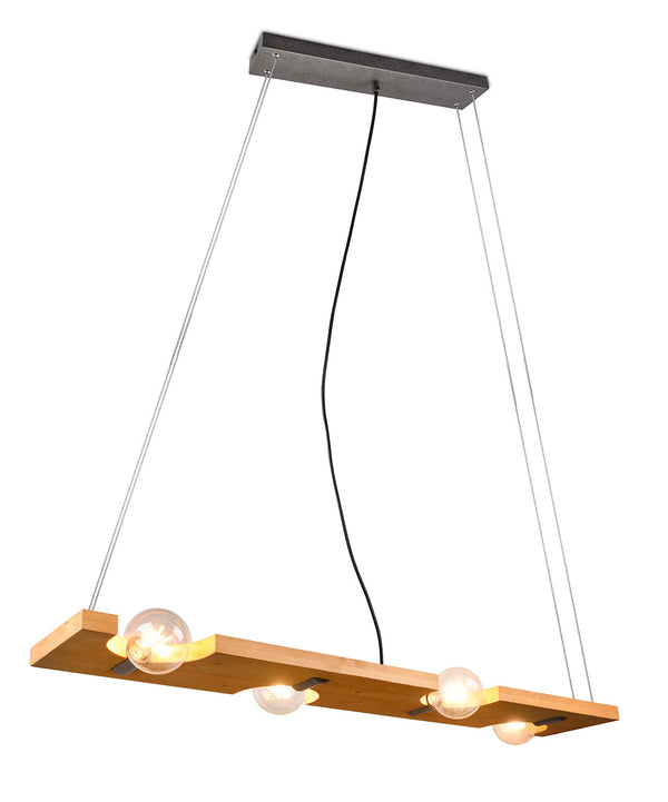 online Lampada a Sospensione da Interno Attacco E27 in Legno naturale Naturale