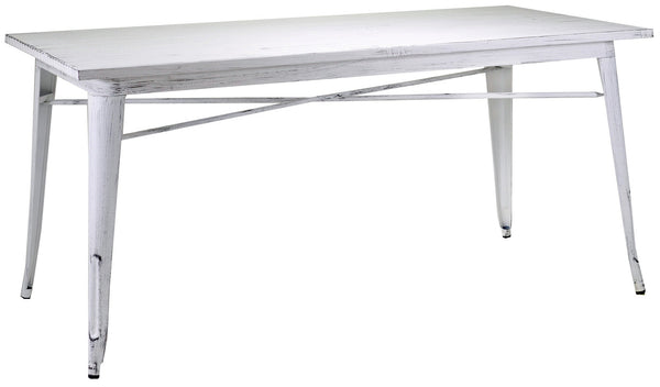acquista Table rectangulaire en métal Bristol blanc antique