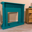 Cornice da Pavimento per Inserto Camino Elettrico 113,7x102,2x28,2 cm in MDF Sined Cetona Turchese