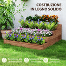Letto per Orto Rialzato a 4 Livelli 113x113x46 cm con Fondo Aperto in Legno di Abete   