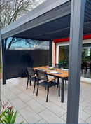 Pergola da Giardino 3,6x3 m in Alluminio con Tende Laterali Grigio Antracite