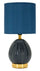 Lampada da Comodino Flavi Blu Ø15x30,5 cm in Ceramica e Ferro e Tessuto Blu