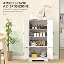Credenza Cucina 58,2x30x123 cm con 2 Armadietti in MDF Bianco  