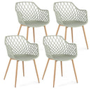 Set 4 Sedie 58x54x85,5 cm Optik in Plastica Verde