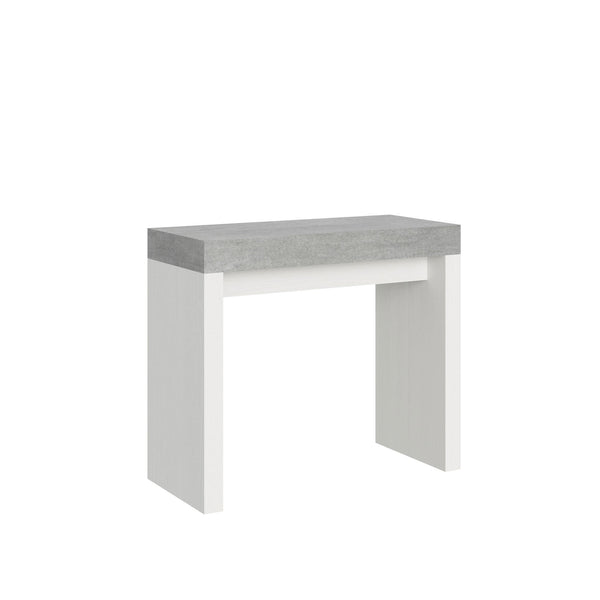 Consolle Allungabile 90-300x40x77 cm in Nobilitato Grigio e Bianco sconto