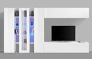 Parete Attrezzata Soggiorno 340x30x180 cm Maruska n°1 Bianco Lucido 