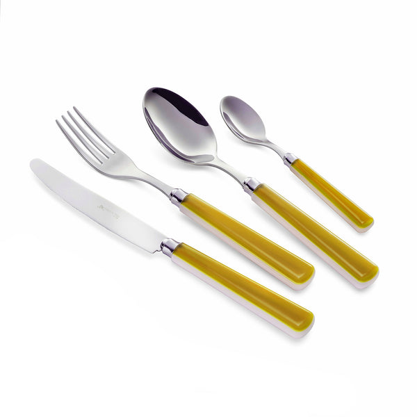 Servizio Set di Posate 24 pezzi in Acciaio Inox Eme Candy Giallo 124 acquista