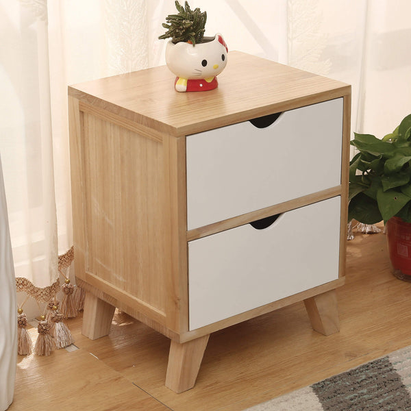 Commode 2 Tiroirs en Bois 36x29,5x44 cm Nordica Blanc online