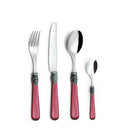 Servizio Set di Posate 24 pezzi in Acciaio Inox Eme Napoleon Perlato Bordeaux 8